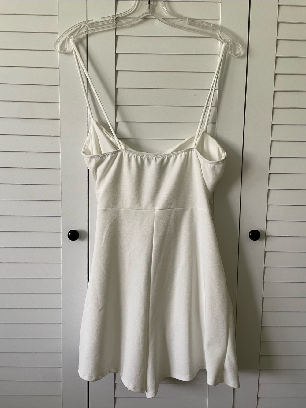 Windsor White Cowl Neck Mini Dress/Skort with Spaghetti Straps - Picture 4 of 6